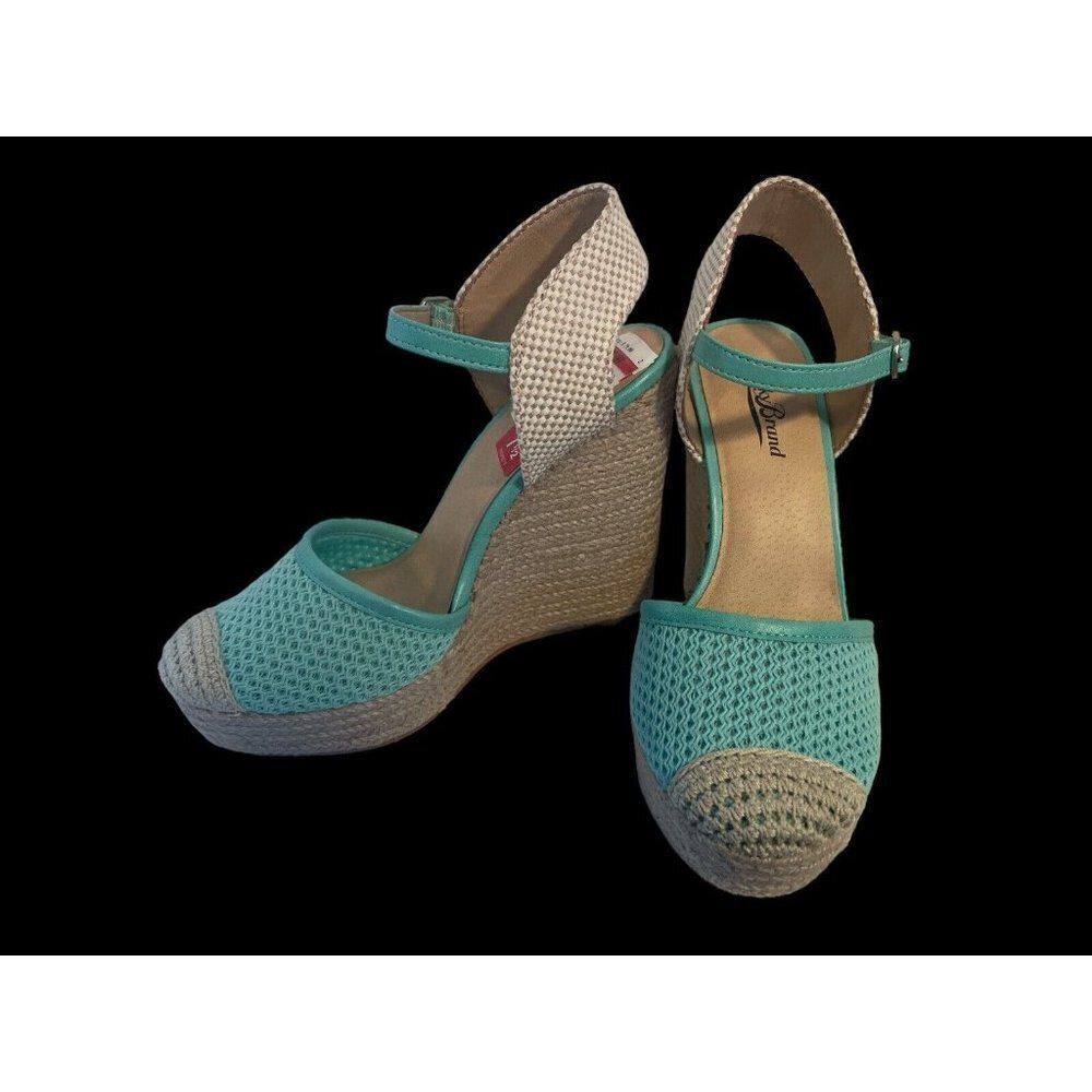 NEW Lucky Brand Reandra Wedge Espadrille Dusty Jade Shoe 7.5 - Picture 3 of 7